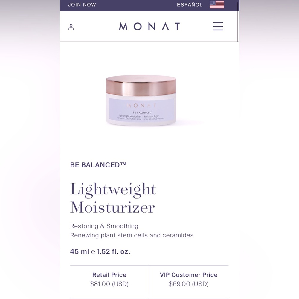 NEW! Still in packaging- never opened, MONAT